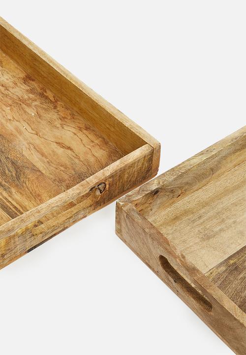 Excellent Houseware - Serving tray set - wood