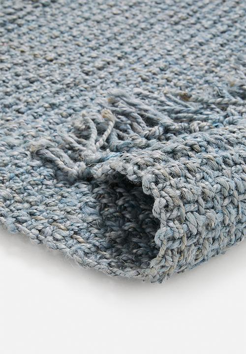 Sixth Floor - Woven jute runner - blue