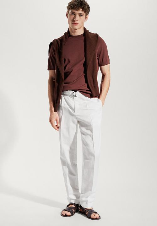 MANGO - Trousers orso - white