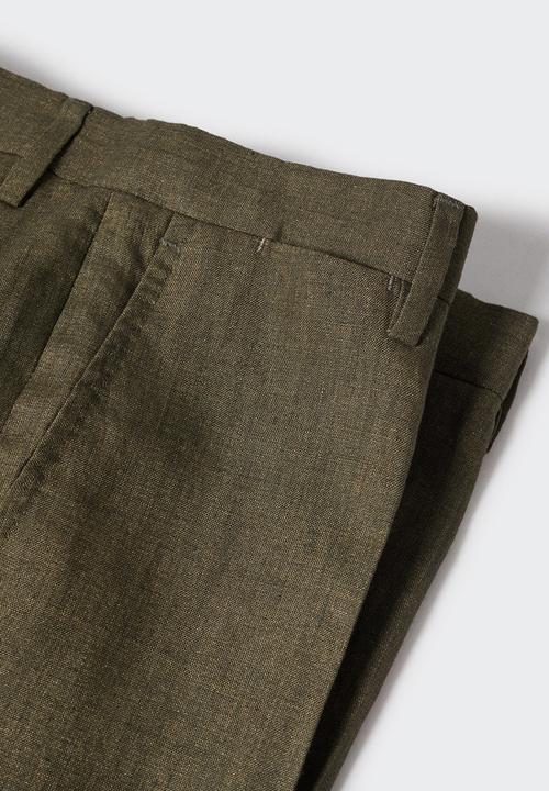MANGO - Trousers florida - green