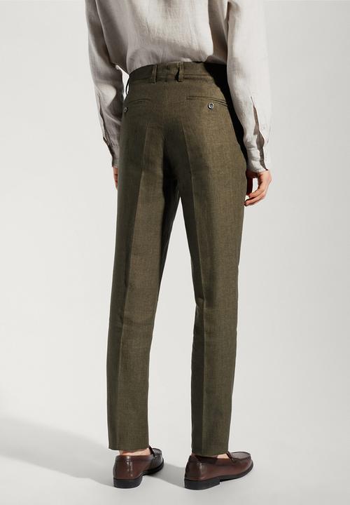 MANGO - Trousers florida - green