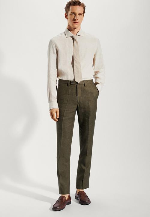 MANGO - Trousers florida - green