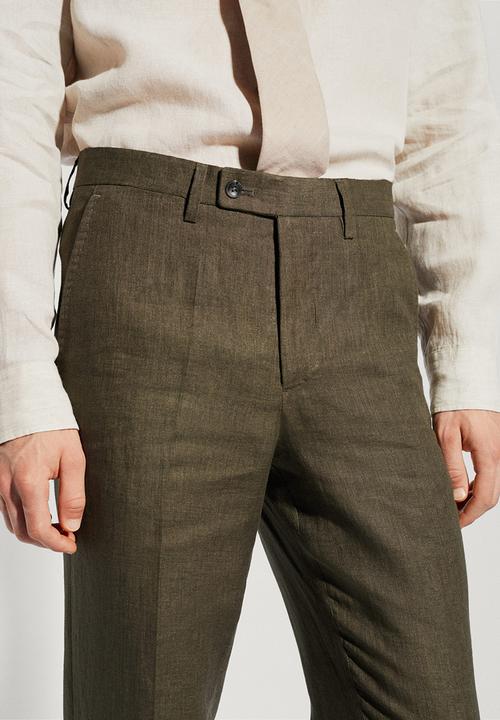 MANGO - Trousers florida - green