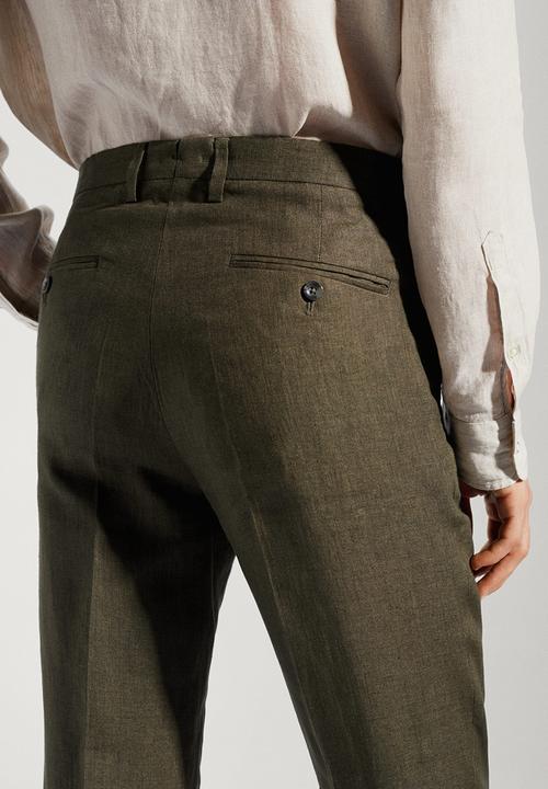MANGO - Trousers florida - green