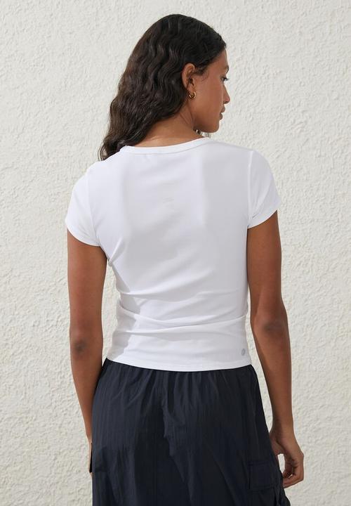 Cotton On - Active rib gym tshirt - white