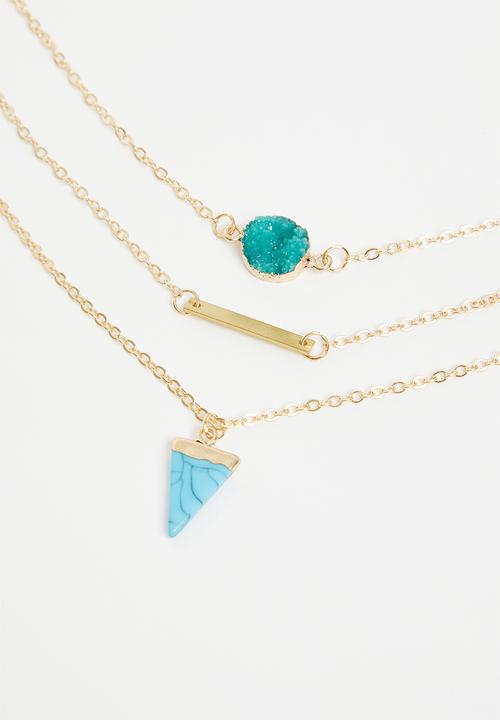 Superbalist - Olivia layered necklace - gold & blue