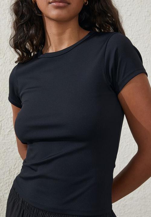 Cotton On - Active rib gym tshirt - black