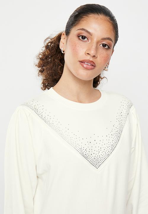 SISSY BOY - Faye: Sweat Top With Puff Sleeves - Off White