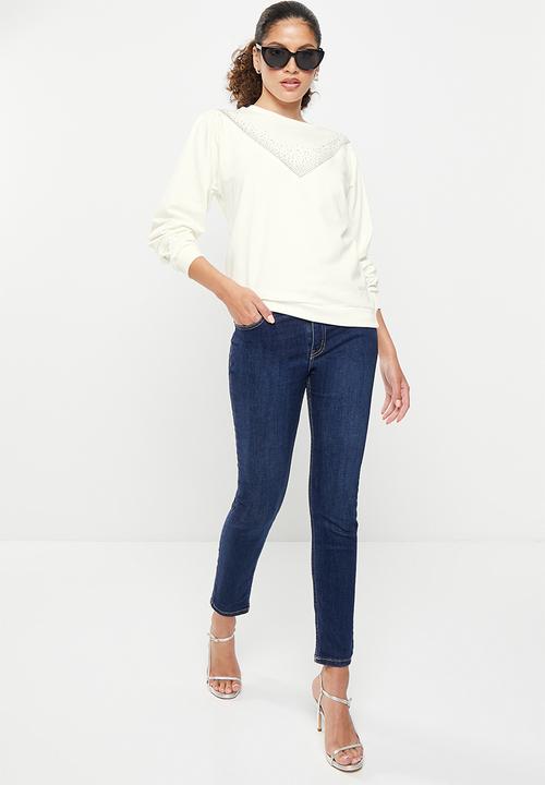 SISSY BOY - Faye: Sweat Top With Puff Sleeves - Off White