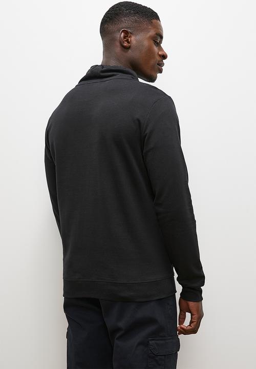 Lark & Crosse - Brent funnel neck sweat - black
