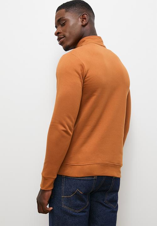 Lark & Crosse - Todd 1/4 zip thru pullover sweat top - amber