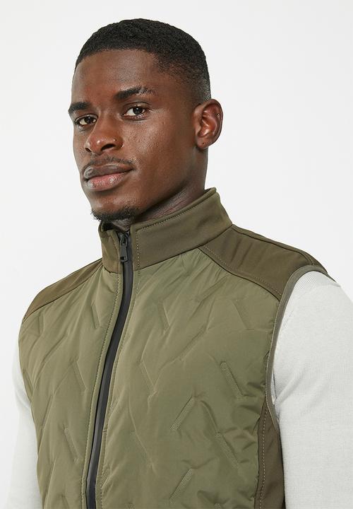 basicthread - Sleeveless reg fit bomber jacket - olive