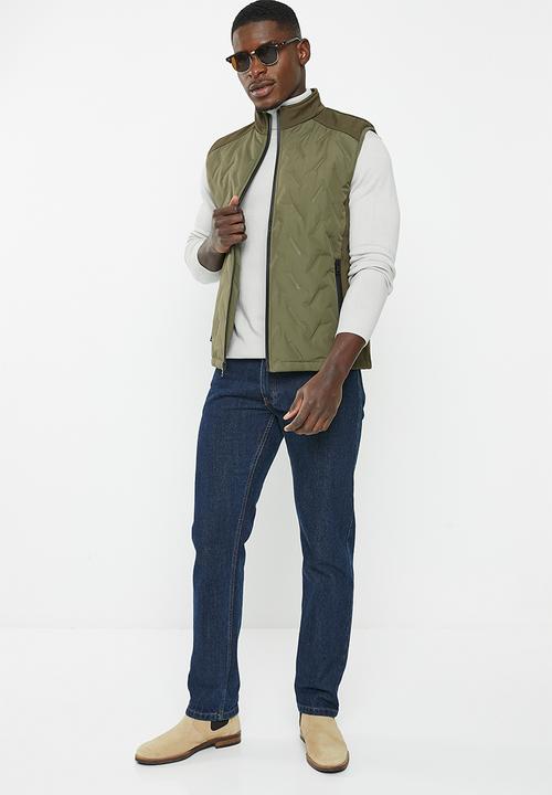basicthread - Sleeveless reg fit bomber jacket - olive
