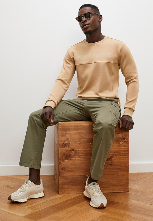 Lark & Crosse - Basic neo prene panel dtl sweat - stone
