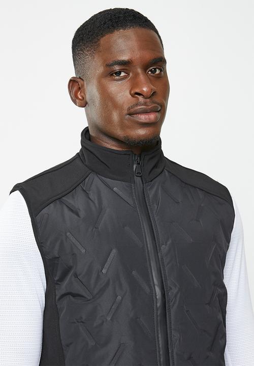 basicthread - Sleeveless reg fit bomber jacket - black