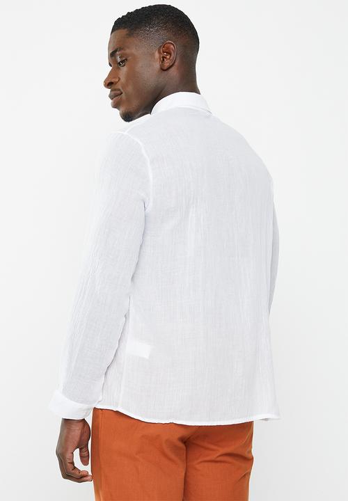 basicthread - Linen blend shirt - white