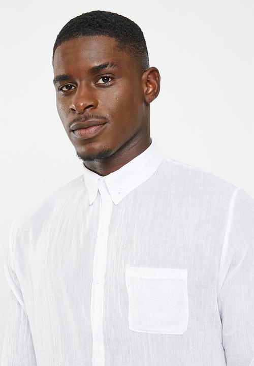 basicthread - Linen blend shirt - white