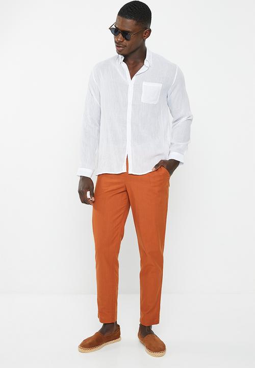 basicthread - Linen blend shirt - white