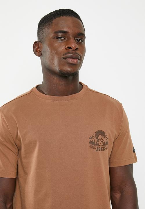 JEEP - Fashion high density print tee - brown