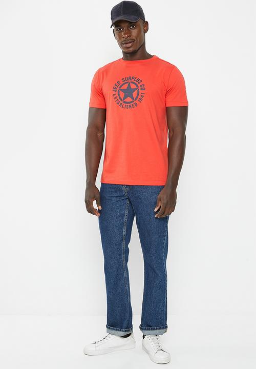 JEEP - Star icon print tee - red