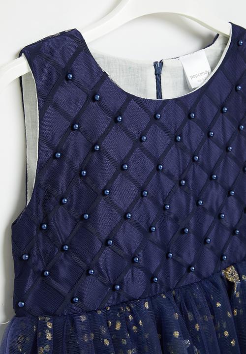 Pop Candy - Sleeveless occasion dress - navy/gold