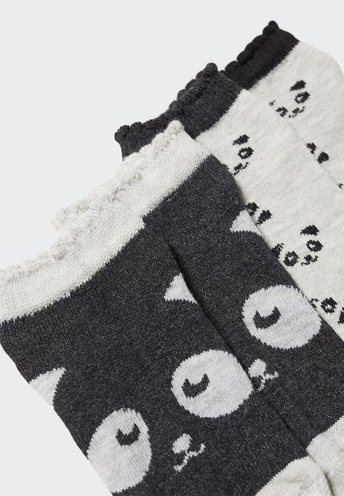 MANGO - Socks panda - black