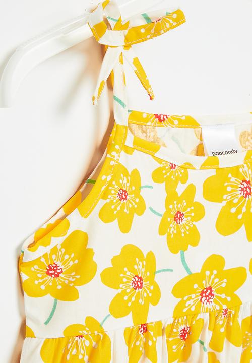 Pop Candy - Girls flower dress - yellow