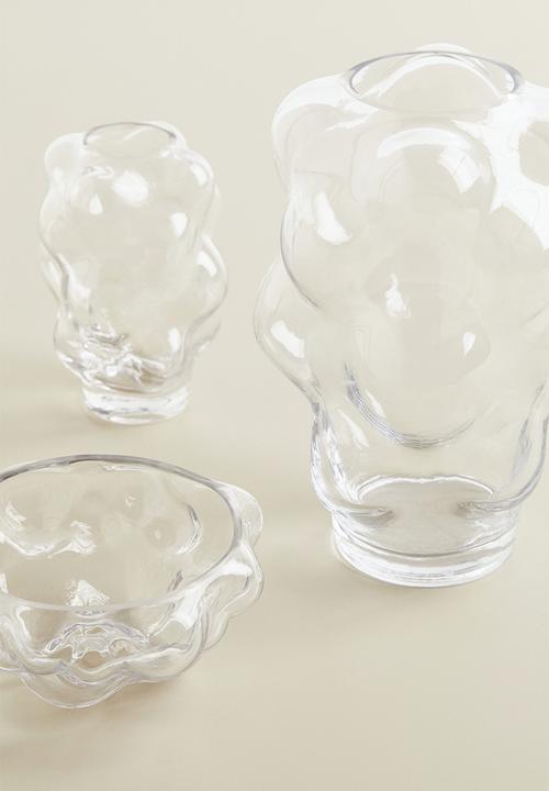 H&M - Bubbled glass vase - clear glass 