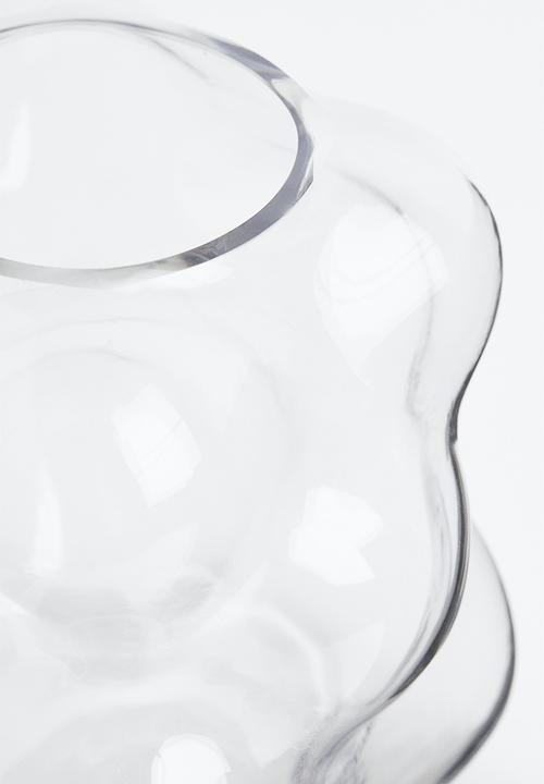 H&M - Bubbled glass vase - clear glass 