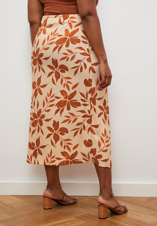 edit - Column midi skirt - painted floral