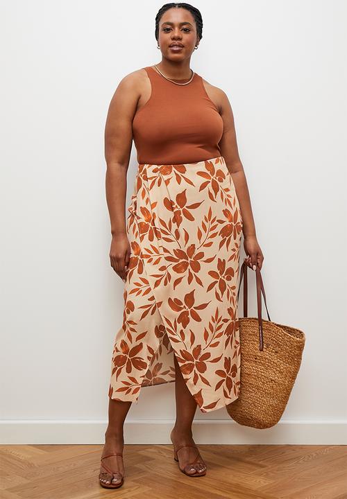edit - Column midi skirt - painted floral