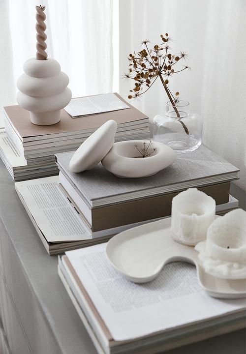 H&M - Stoneware candlestick - white