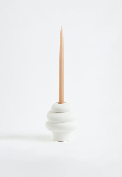 H&M - Stoneware candlestick - white