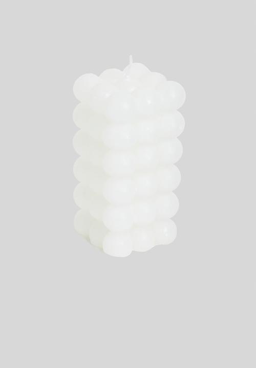 H&S - Dotty square candle - off white