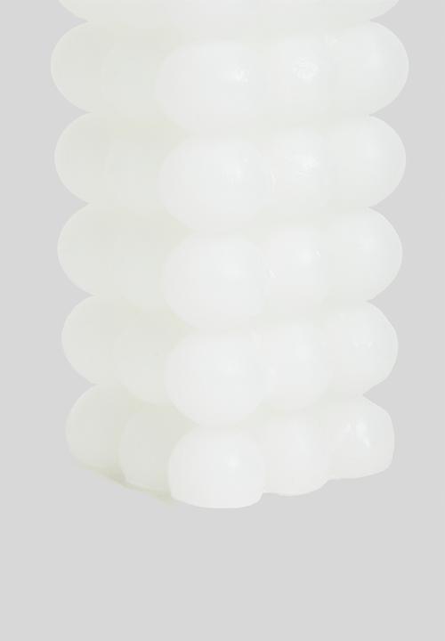 H&S - Dotty square candle - off white