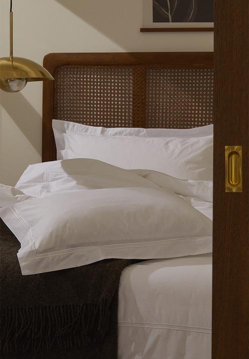 H&M - Cotton percale double/king duvet cover set - white