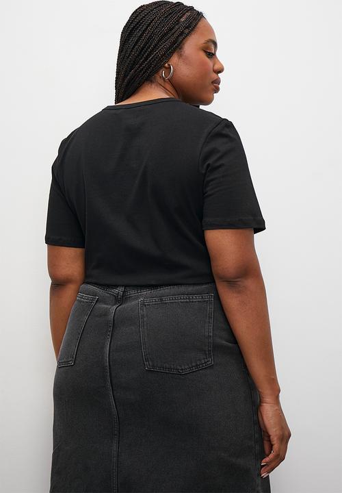 Superbalist - 2 pack plain basic crew tee - black and white
