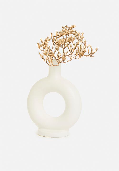 H&S - Round candle/flower holder - white