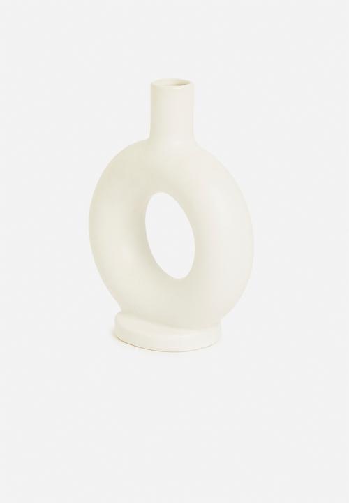 H&S - Round candle/flower holder - white