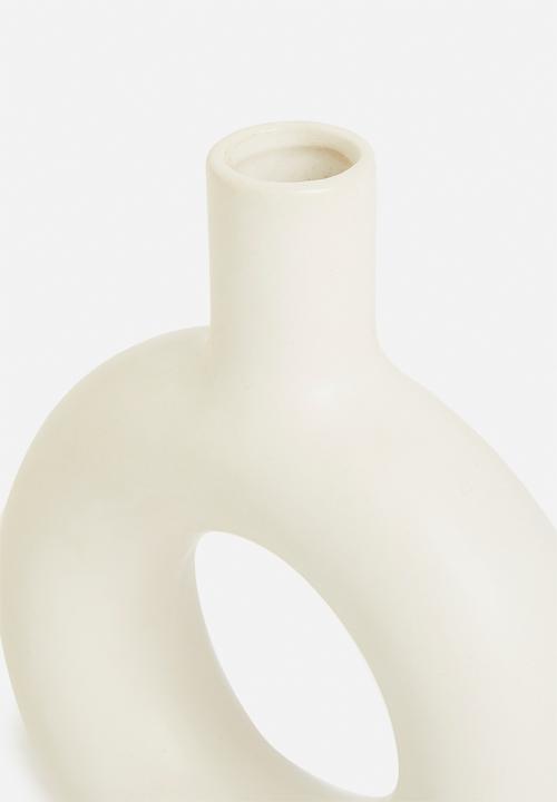 H&S - Round candle/flower holder - white