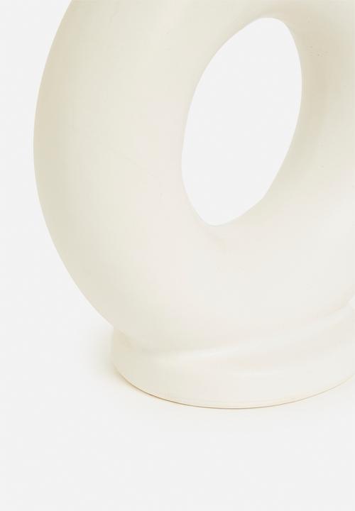 H&S - Round candle/flower holder - white
