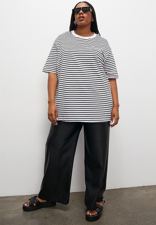 Superbalist - Oversized stripe tee - black/white