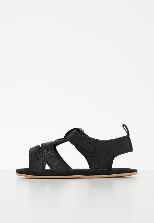Pop Candy - Open toe velcro closure sandals - black