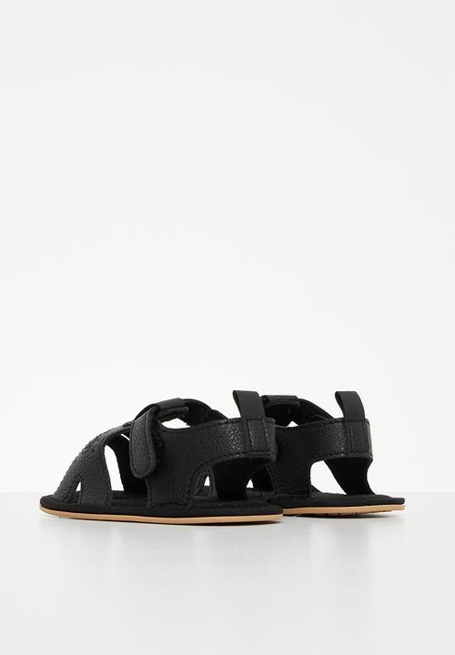 Pop Candy - Open toe velcro closure sandals - black