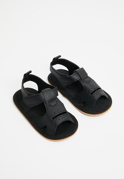 Pop Candy - Open toe velcro closure sandals - black