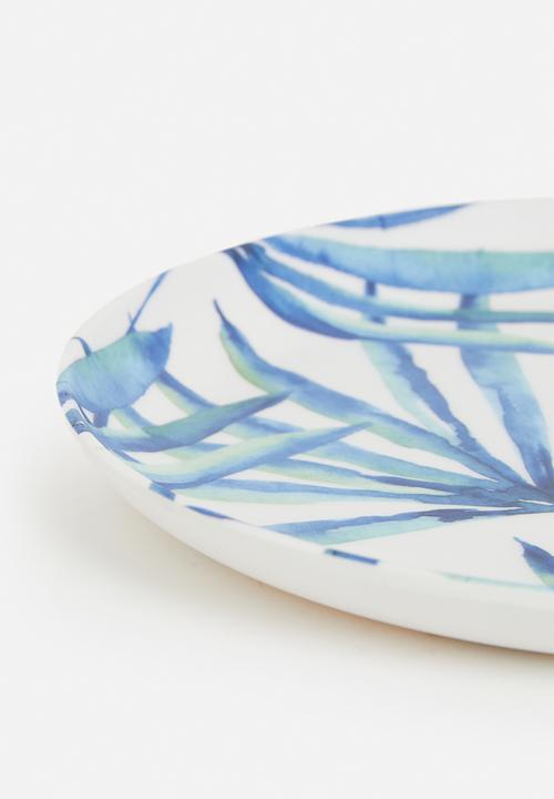 Excellent Houseware - Palms side plate set of 4 - Blue
