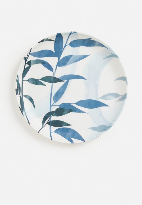 Excellent Houseware - Palms side plate set of 4 - Blue