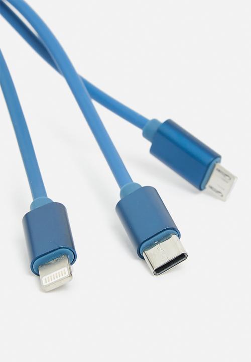 H&S - Usb charging cable 3in1 - blue