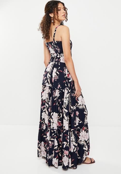 Stella Morgan - Strapless printed maxi dress - multi navy