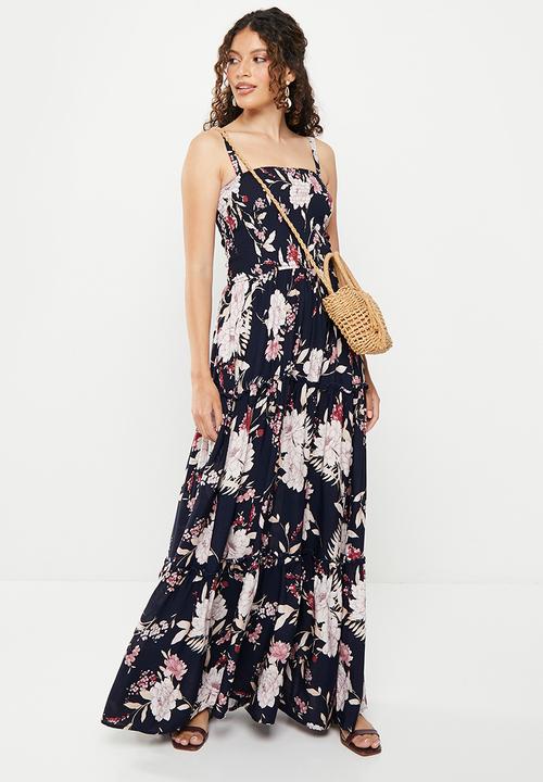 Stella Morgan - Strapless printed maxi dress - multi navy